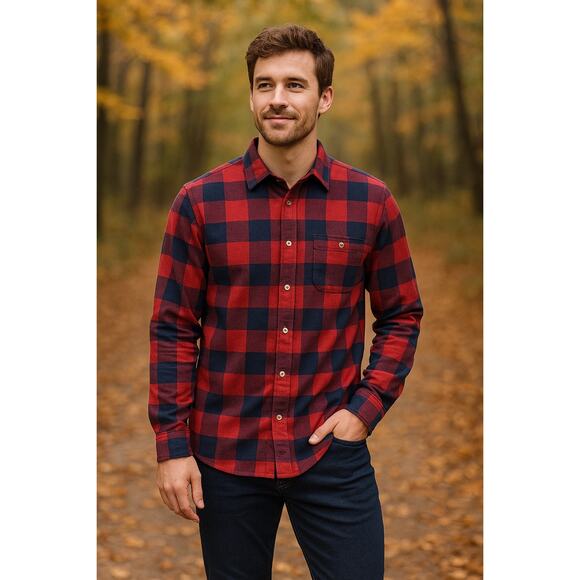 Chubbies Slumberjack Red Navy Plaid Flannel M NWT - Picture 1 of 15